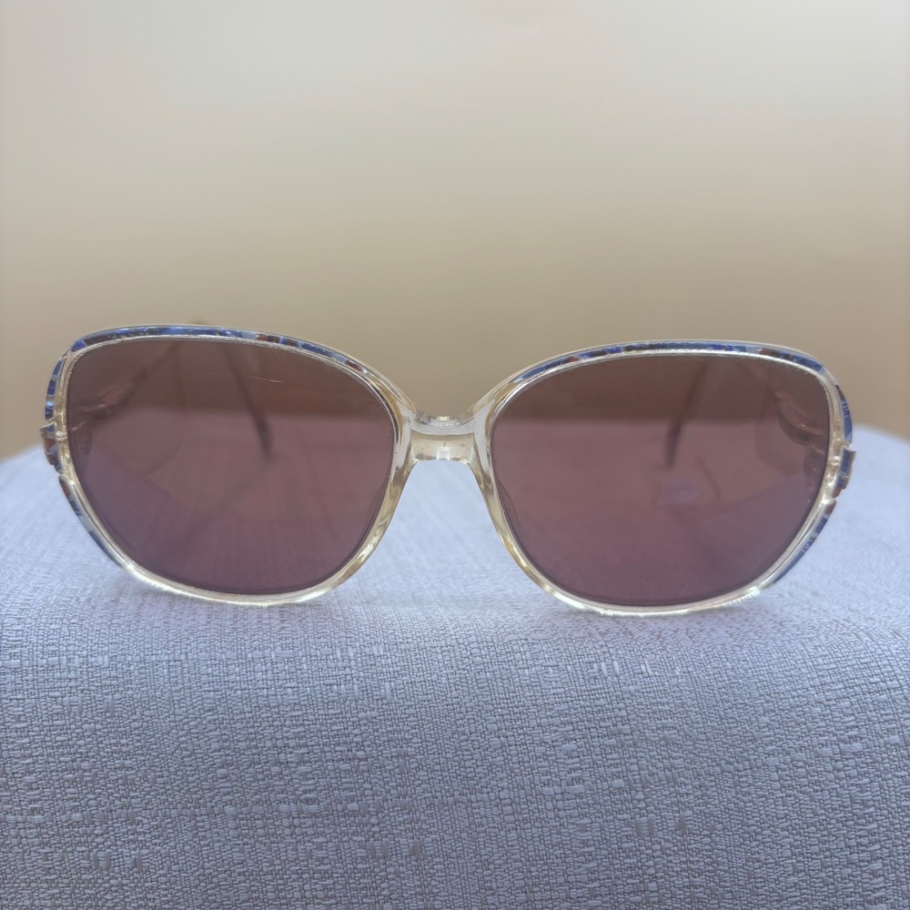 Vintage Sunglasses Frames Women Medium‎ Clear Blue Marble Good Retro-Chic